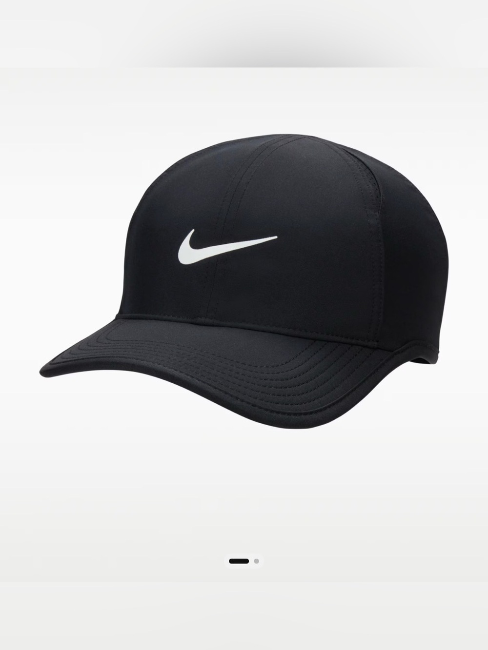 Nike Black Cap with White Swoosh Accent